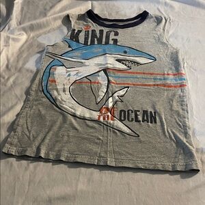 Place Gray Shark Graphic Tee with Blue & Orange Accents